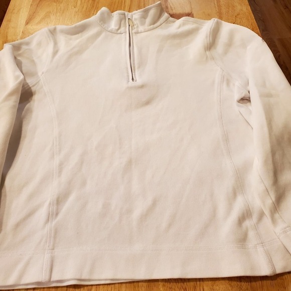 Cutter & Buck Large White 1/4 Zip Pullover Sweatshirt White Golf Highlan… - Picture 1 of 9